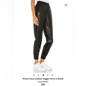 Rinah faux leather jogger pant